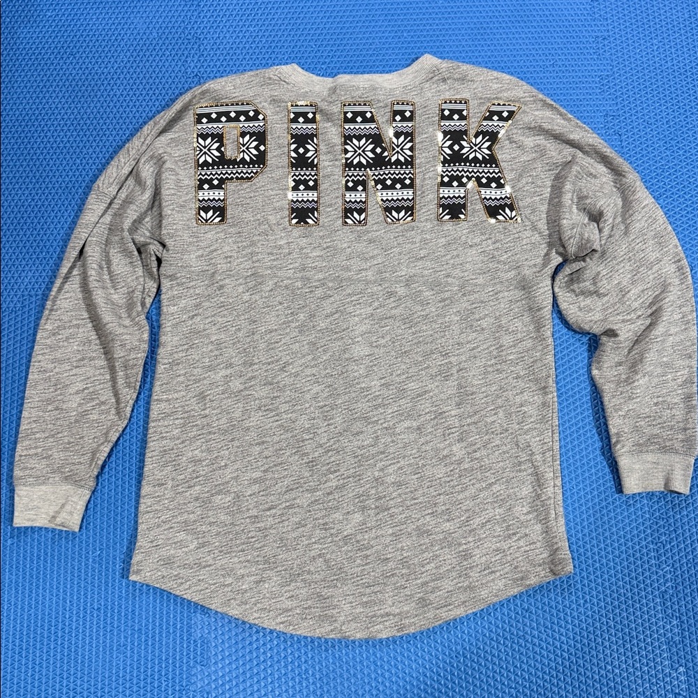 Victoria's Secret PINK Grey Long Sleeve Shirt - Picture 8 of 11